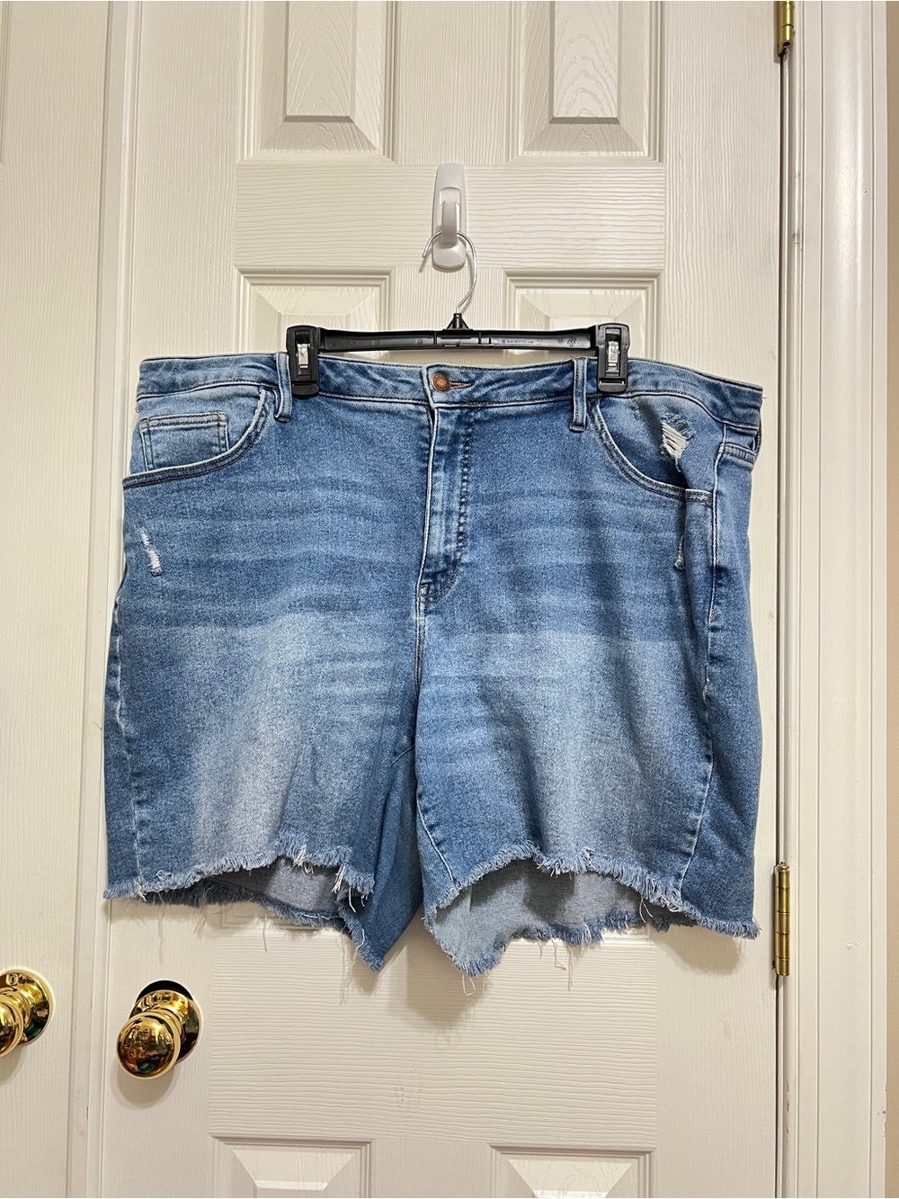 Ava & Viv Light Blue Distressed Frayed Hem Denim Shorts